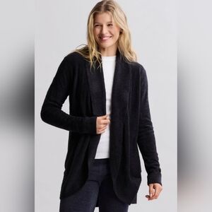 BareBarefoot Dreams CozyChic Lite Black Open Front Cardigan Size M